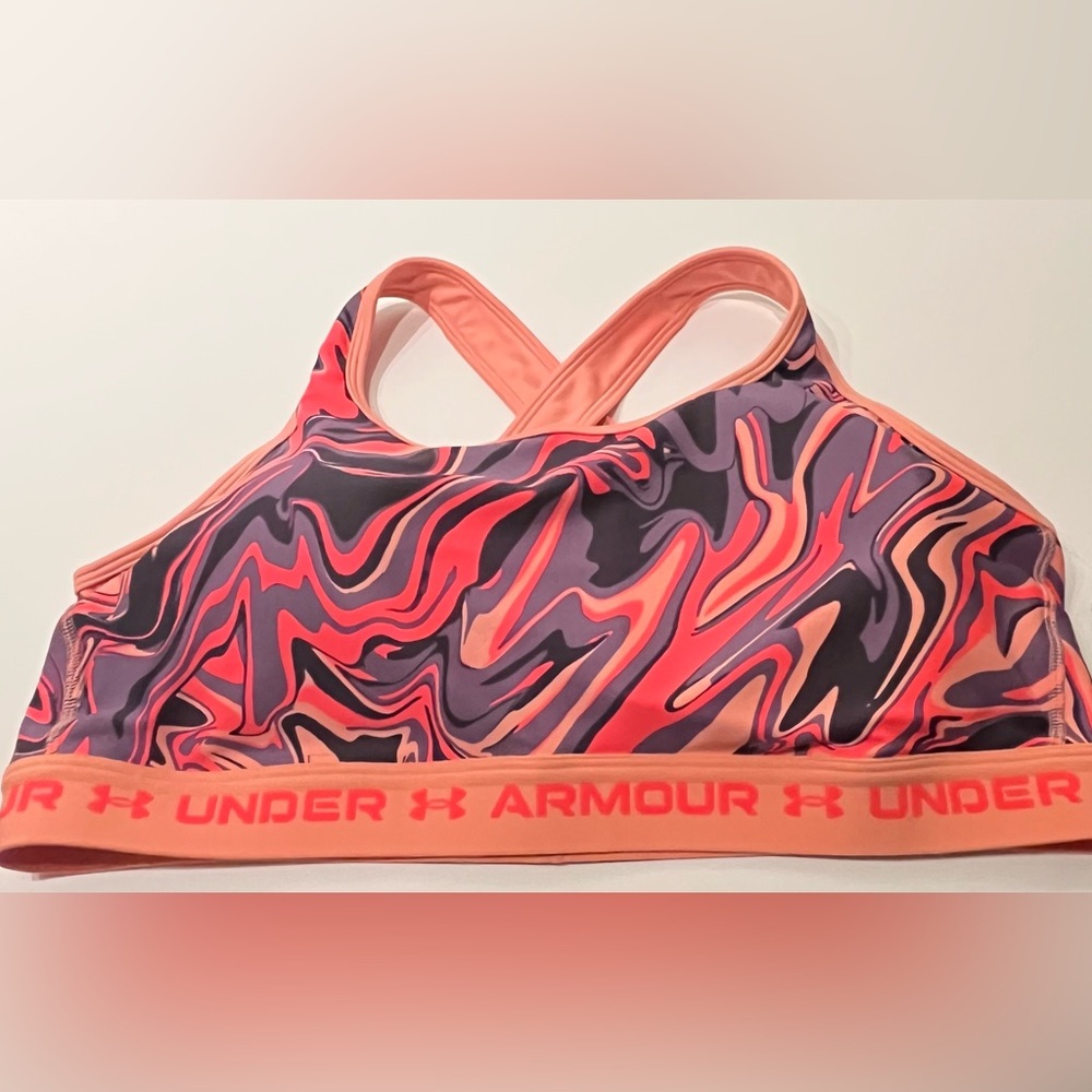 Under Armour Pink and Purple Sports Bra Racerback Design